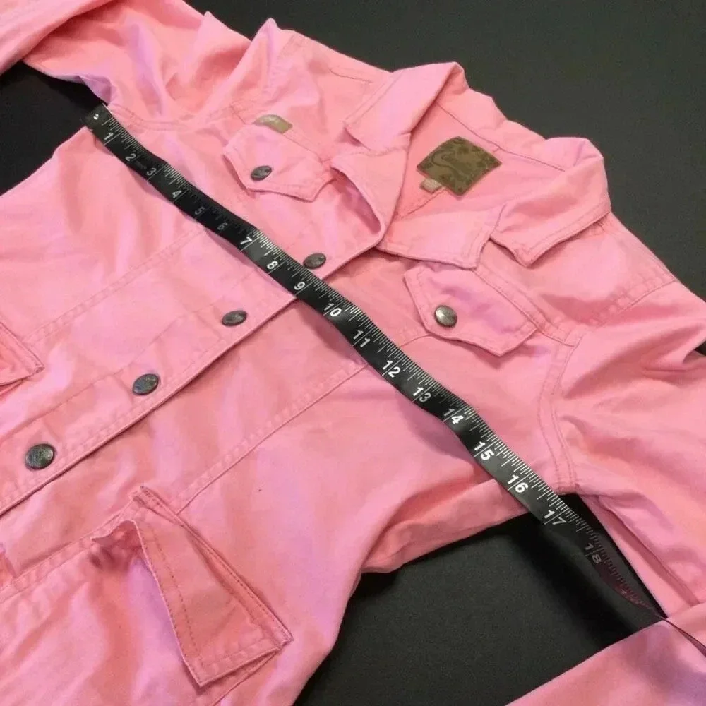 Candies Girls‎ Kids Pink Long Sleeve Pockets Collared Button Down Jacket Size XL